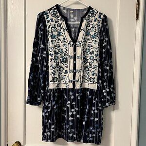 Anthropologie Tiny Semele embroidered shirt dress size medium floral boho